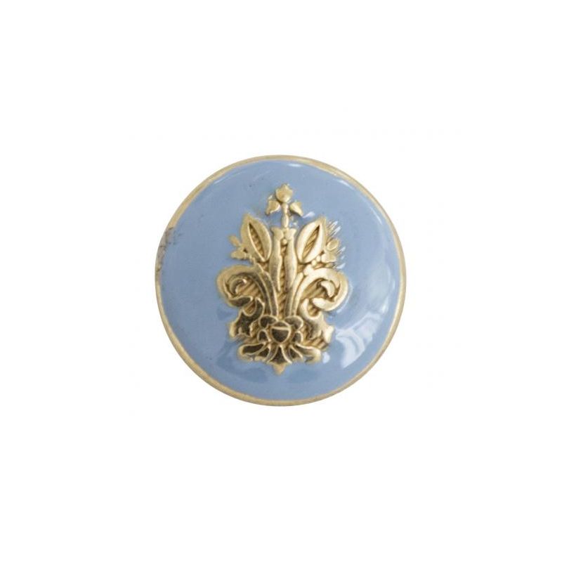 BOUTON BIJOU ROND ARMOIRIES BLEU Elisa Cavaletti JEWMG0442BLEU