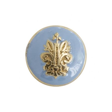 BOUTON BIJOU ROND ARMOIRIES BLEU Elisa Cavaletti JEWMG0442BLEU