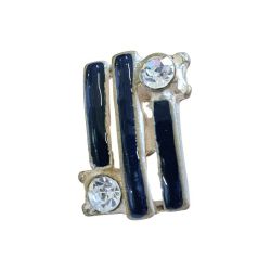 BOUTON BIJOU EMAIL MARINE 2 STRASS Elisa Cavaletti JEWJB0043