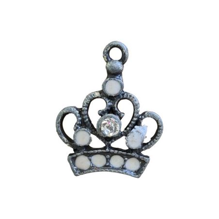 BOUTON BIJOU COURONNE 1 STRASS et EMAIL ROSE Elisa Cavaletti JEWJB0014