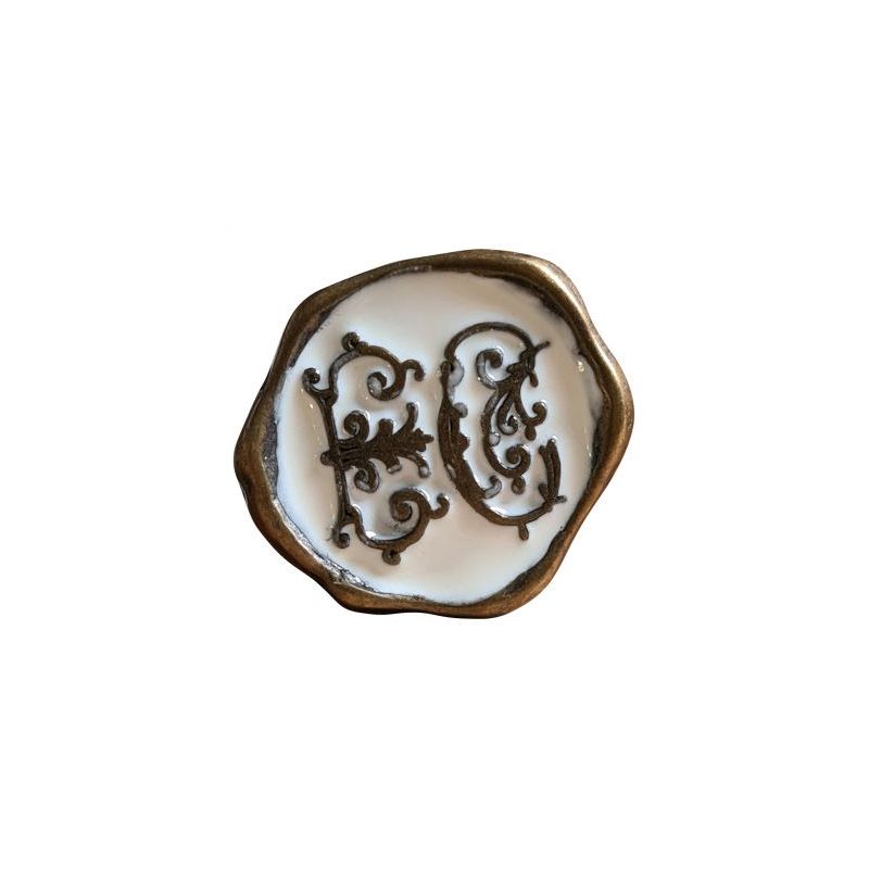 BOUTON BIJOU VAGUE BRONZE INITIALES E.C. Elisa Cavaletti JEWMG0008BR