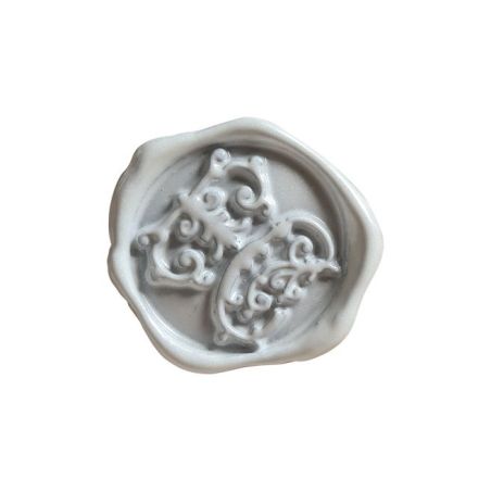 BOUTON BIJOU VAGUE BLANC INITIALES E.C. Elisa Cavaletti JEWMG0008B