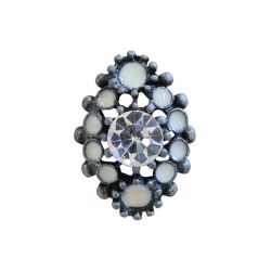 BOUTON BIJOU MARQUISETTE GRISE STRASS EMAIL Elisa Cavaletti JEWJB0092