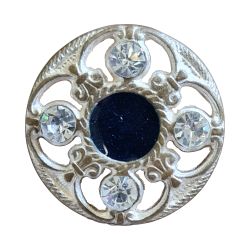 BOUTON BIJOU ROND AJOURE MARINE STRASS Elisa Cavaletti JEWJB0084