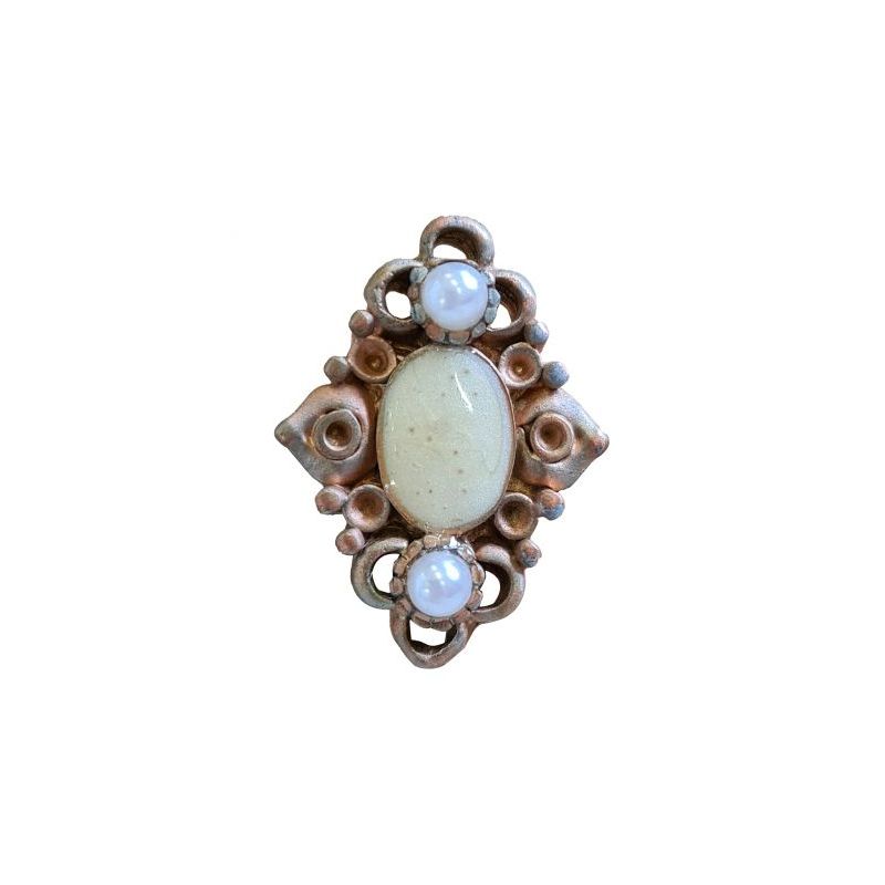 BOUTON BIJOU NAVETTE DOREE PERLES Elisa Cavaletti JEWJB0074