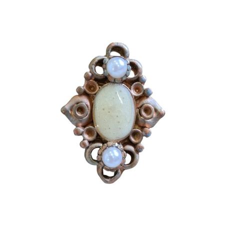 BOUTON BIJOU NAVETTE DOREE PERLES Elisa Cavaletti JEWJB0074