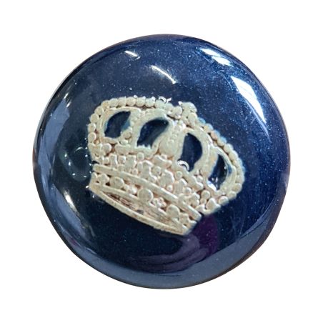 BOUTON BIJOU ROND EMAIL MARINE COURONNE Elisa Cavaletti JEWJB0026