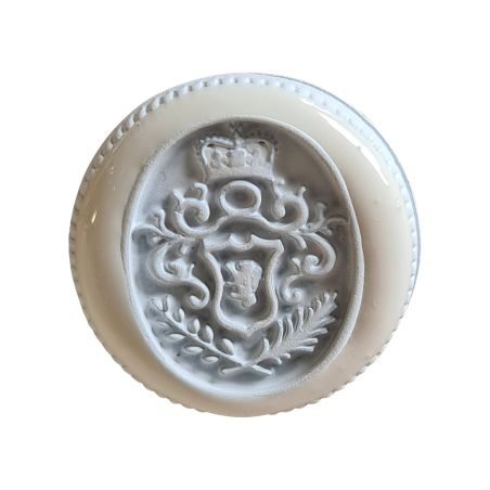 BOUTON BIJOU ROND ARMOIRIES BLANC Elisa Cavaletti JEWBO10169